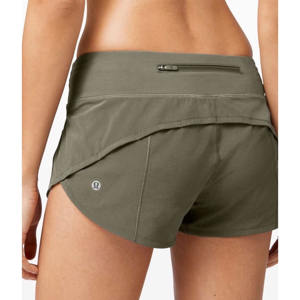Lululemon Speed Up Shorts 3.5" Army Olive Green Running 8
